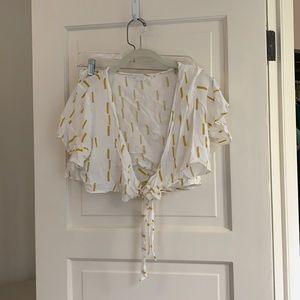 Wrap top and mini skirt set XS